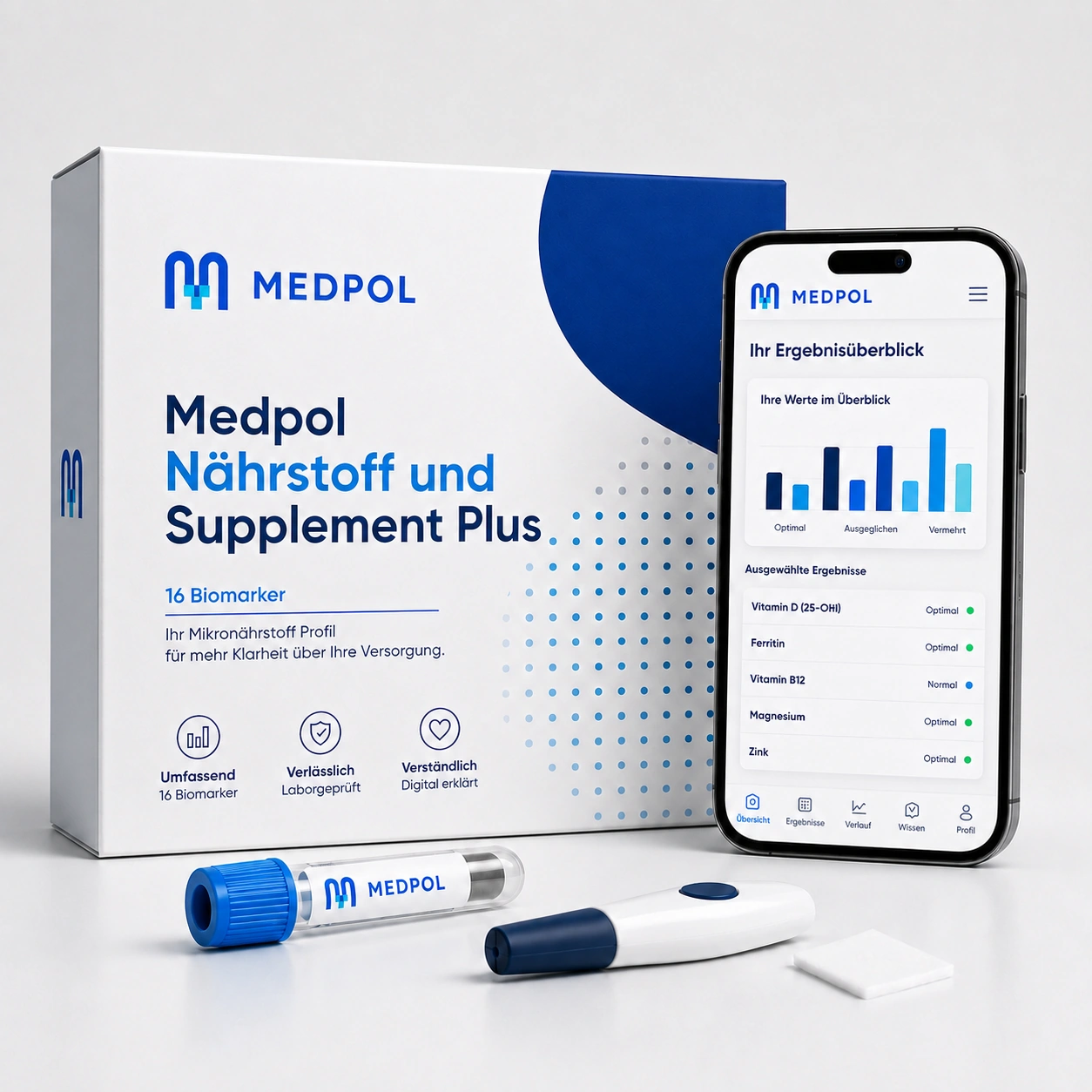 Medpol Nährstoff und Supplement Plus als Beispiel für die Bluttests